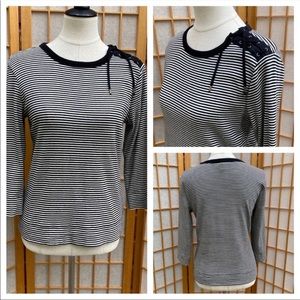Lauren Ralph Lauren Striped Knit Top SZ M